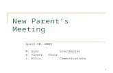 1 New Parent’s Meeting April 20, 2004 M. Glor Scoutmaster R. Turner Chair L. Ellis Communications.