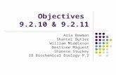 Objectives 9.2.10 & 9.2.11 Asia Bowman Shantel Butler William Middleton Destinee Miguest Shanese Stuckey IB Biochemical Biology P.2.