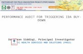 PERFORMANCE AUDIT FOR TRIGGERING IDA BUY-DOWN Dr.Mizan Siddiqi, Principal Investigator PUBLIC HEALTH SERVICES AND SOLUTIONS (PHSS) NOW MORE THEN EVER: