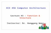 ECE 456 Computer Architecture Lecture #3 - Function & Structure Instructor: Dr. Honggang Wang.