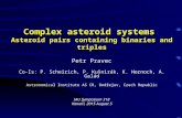 Complex asteroid systems Asteroid pairs containing binaries and triples Petr Pravec Co-Is: P. Scheirich, P. Kušnirák, K. Hornoch, A. Galád Astronomical.