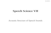 Speech Science VII Acoustic Structure of Speech Sounds WS 2007-8.
