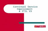 Continual Service Improvement & ITIL V3. Continual Service Improvement Phase This phase is responsible for managing improvements to IT Service Management.