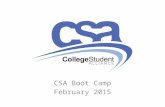 CSA Boot Camp February 2015. What is the Formed in 1975 Incorporated Non-Profit Members are Student Associations Currently represent 15 of 24 Ontario.