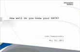 Copyright 2007, Information Builders. Slide 1 How well do you know your DATA? John Ramoutsakis May 10, 2012.