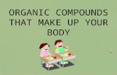 ORGANIC COMPOUNDS THAT MAKE UP YOUR BODY What does ‘Organic’ mean? Compounds that make up living things and have CARBON in them.