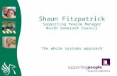 Shaun Fitzpatrick Supporting People Manager North Somerset Council ‘The whole systems approach’