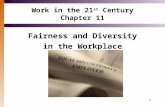 1 Work in the 21 st Century Chapter 11 Fairness and Diversity in the Workplace.