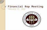 Financial Rep Meeting February 17, 2014. FSU SUSTAINABLE CAMPUS TREY GOWDY 2.