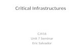 Critical Infrastructures CJ416 Unit 7 Seminar Eric Salvador.