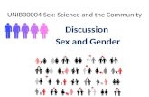UNIB30004 Sex: Science and the Community Discussion Sex and Gender.