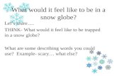 What would it feel like to be in a snow globe? Let’s share…. THINK- What would it feel like to be trapped in a snow globe? What are some describing words.