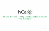 hCare Access (VDI) Installation Guide for Windows.