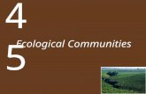 Ecological Communities 45. Concept 45.1 Communities Contain Species That Colonize and Persist Community—a group of species that coexist and interact with.