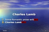 Charles Lamb 1. Some Romantic prose writers 2. Charles Lamb 2015-10-61.