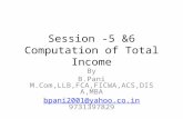 Session -5 &6 Computation of Total Income By B.Pani M.Com,LLB,FCA,FICWA,ACS,DISA,MBA bpani2001@yahoo.co.inbpani2001@yahoo.co.in 9731397829.