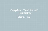 Complex Traits of Heredity Chpt. 12. Recall Simple Types of Heredity Recessive  Recall, must have both recessive alleles (aa) to have a recessive trait.