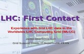 LHC: First Contact Experience with first LHC data in the Worldwide LHC Computing Grid (WLCG) Jamie.Shiers@cern.ch Grid Support Group, IT Department, CERN.