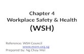 Chapter 4 Workplace Safety & Health (WSH) Reference: WSH Council  Prepared by: Ng Choy Mei.