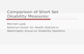 Comparison of Short Set Disability Measures: Mitchell Loeb National Center for Health Statistics/ Washington Group on Disability Statistics.