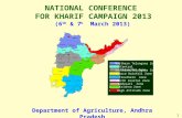 NATIONAL CONFERENCE FOR KHARIF CAMPAIGN 2013 Department of Agriculture, Andhra Pradesh (6 th & 7 h March 2013) Northern Telangana Zone Central Telangana.