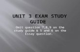 Omit question 7,8,9 on the study guide & 5 and 6 on the Essay question.