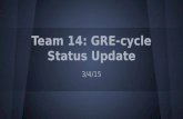 Team 14: GRE-cycle Status Update 3/4/15. The Team Cole WalkerBen Guilfoyle Hannah Albers Melanie Thelen.
