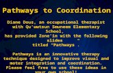 Pathways to Coordination Diane Dous, an occupational therapist with Qu’uwtsun Smuneem Elementary School, has provided Zone’in with the following slides.