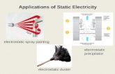 Applications of Static Electricity electrostatic spray painting electrostatic precipitator electrostatic duster.