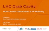 Zenghai Li SLAC National Accelerator Laboratory LHC-CC13 CERN, December 9-11, 2013 HOM Coupler Optimization & RF Modeling.