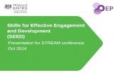EP Presentation for STREAM conference Oct 2014 Skills for Effective Engagement and Development (SEED)