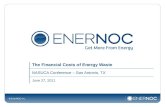 The Financial Costs of Energy Waste NASUCA Conference – San Antonio, TX June 27, 2011.