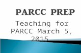 Teaching for PARCC March 5, 2015. Test for  Stated information  Vocabulary using context clues  Inference  Central Idea or Theme of passage  Characters.