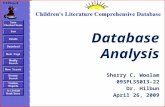 Database Analysis Sherry C. Woolam 09SPLS5013-22 Dr. Hilbun April 26, 2009.
