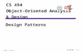 9/28/01F-1 © 2001 T. Horton CS 494 Object-Oriented Analysis & Design Design Patterns.
