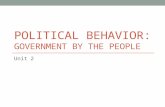 POLITICAL BEHAVIOR: GOVERNMENT BY THE PEOPLE Unit 2.