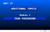 TASK PACKAGING Module 1 UNIT IV ADDITIONAL TOPICS " Copyright 2002, Information Spectrum, Inc. All Rights Reserved."