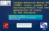 { Carbon-Enhanced Metal-Poor (CEMP) stars: probes of nucleosynthesis from the first generation of stars in the Universe SDSS Timothy C. Beers National.