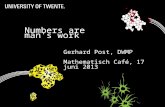 Numbers are man's work Gerhard Post, DWMP Mathematisch Café, 17 juni 2013.