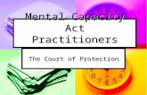 Mental Capacity Act Practitioners Forum The Court of Protection.