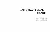 INTERNATIONAL TRADE MK, UNIT 27 RB, p.20-25. INTERNATIONAL TRADE Lead-in (Key concepts, vocabulary SB p. 132, RB p. 20) Reading (RB, p. 20, 21) Listening.