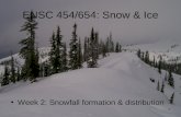 ENSC 454/654: Snow & Ice Week 2: Snowfall formation & distribution 1.