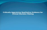 Critically Appraising Qualitative Evidence for Clinical Decision Making.