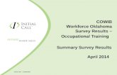 Initial Call ® - Confidential COWIB Workforce Oklahoma Survey Results – Occupational Training Summary Survey Results April 2014.