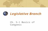 Legislative Branch Ch. 5-1 Basics of Congress Congress For Hire The United States Congress is a bicameral legislation, which means it has two parts.