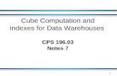 1 Cube Computation and Indexes for Data Warehouses CPS 196.03 Notes 7.
