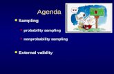 Agenda  Sampling  probability sampling  nonprobability sampling  External validity.