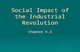 Social Impact of the Industrial Revolution Chapter 5.3.