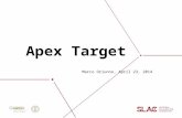 Apex Target Marco Oriunno, April 23, 2014. 2 Design and fabrication by: Marco Oriunno, Dieter Walz, Jim McDonald, Clive Field, Douglas Higginbotham, and.