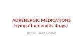 ADRENERGIC MEDICATIONS (sympathomimetic drugs) BY:DR.ISRAA OMAR.